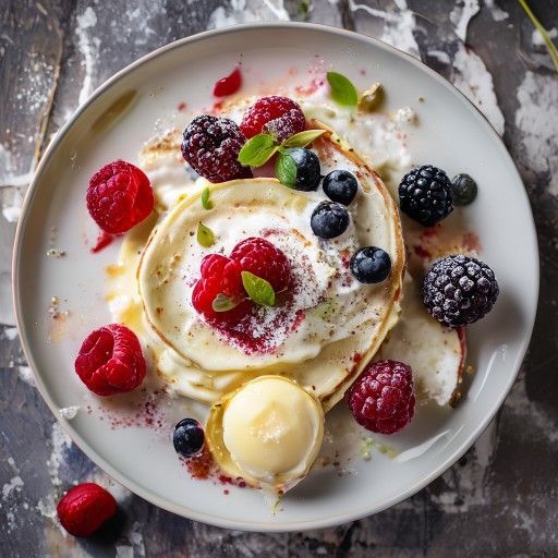 Fluffige Ricotta-Pfannkuchen mit Beeren-Joghurt
