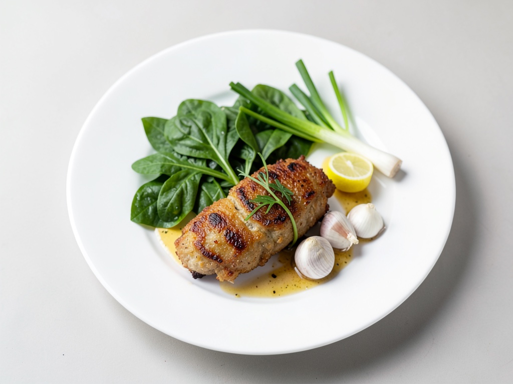Fragranti cotolette di vitello con spinaci freschi e limone