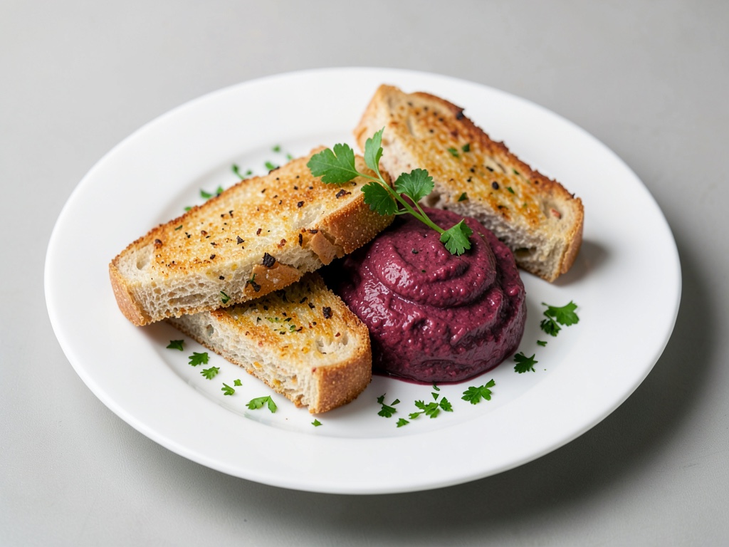 Sandwich croccanti con dip di barbabietola