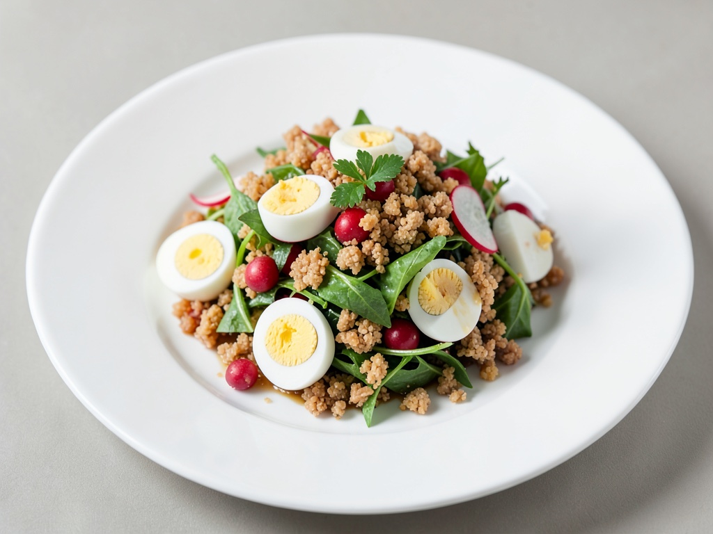 Insalata croccante con uovo sodo e ravanelli