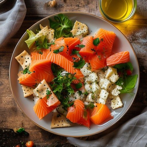 Pane croccante con salmone e formaggio