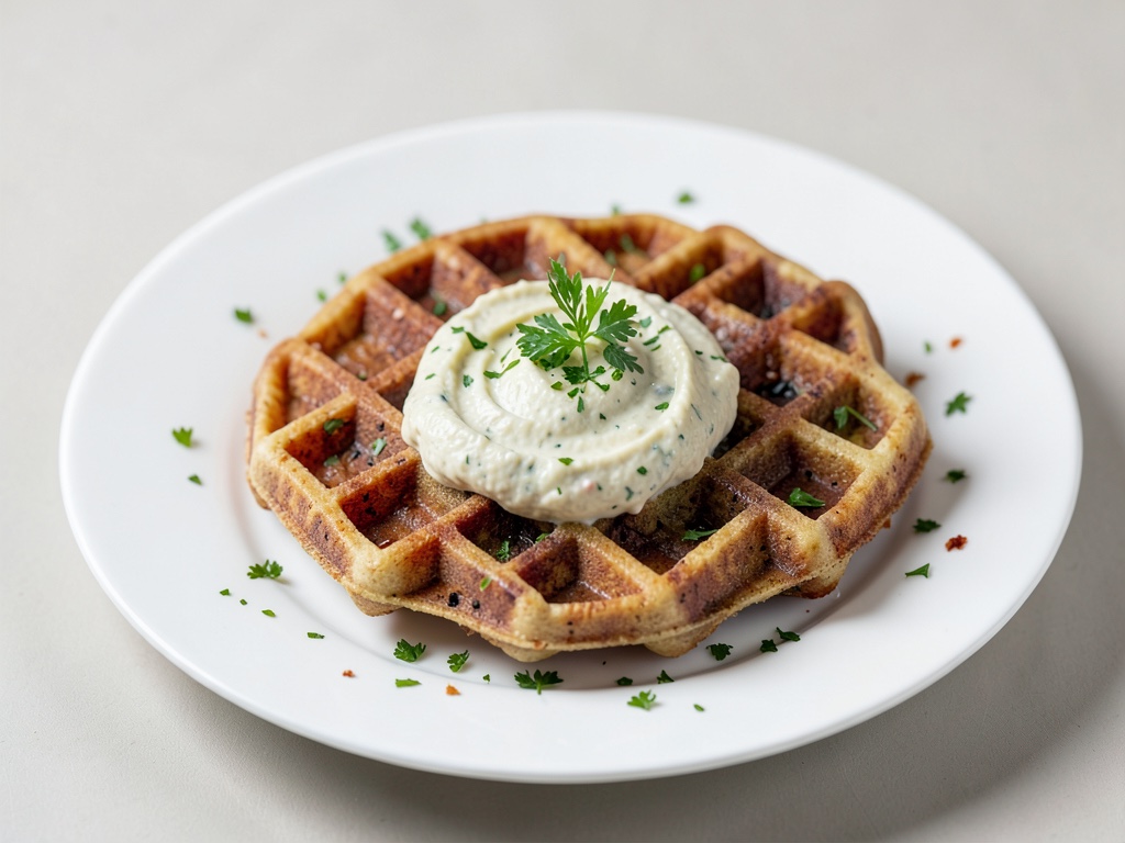 Dip all'aglio con waffle salate