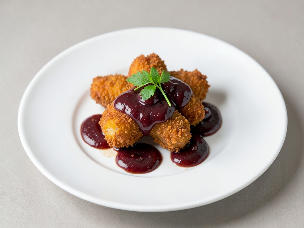 Cotolette di pollo croccanti con salsa di prugne