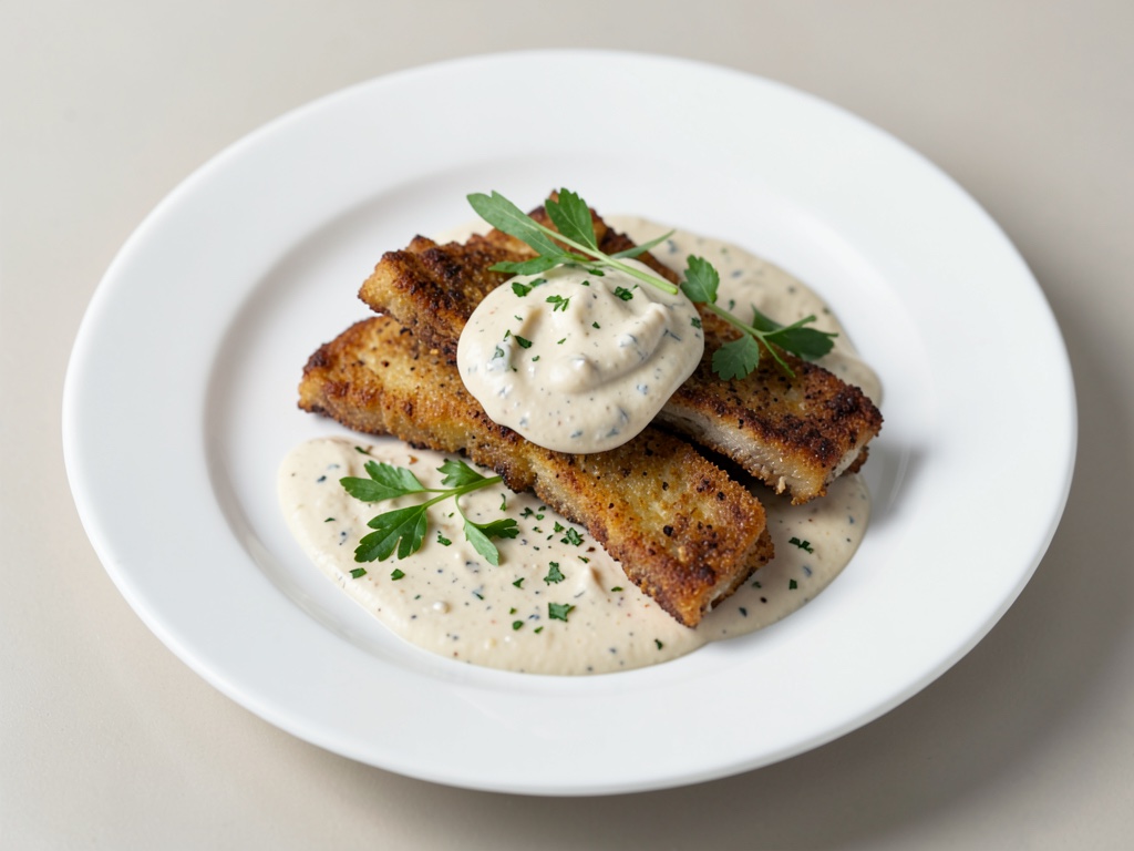 Knusprige Seezungen-Streifen mit hausgemachter Dip-Sauce