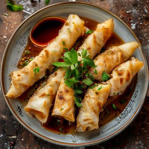 Roli di primavera croccanti con salsa di soia