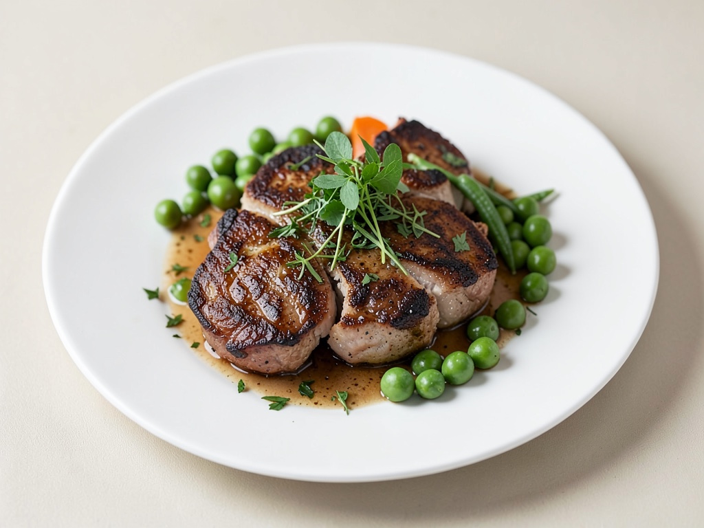 Costolette d'agnello croccanti alle erbe e piselli freschi
