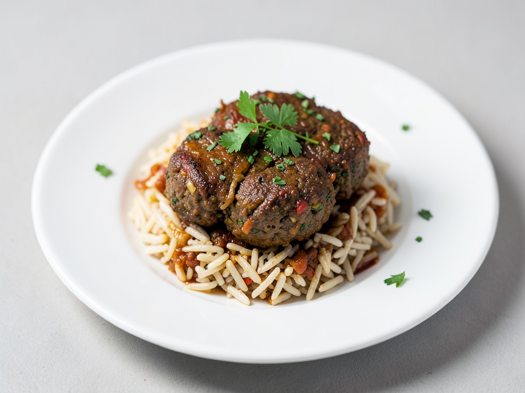 Polpette di verdure sul riso