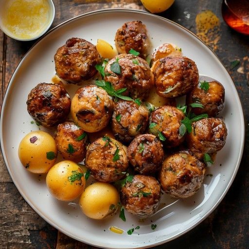Classiche Polpette di Königsberg con patate lesse