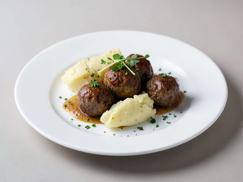 Polpette svedesi classiche con purè di patate