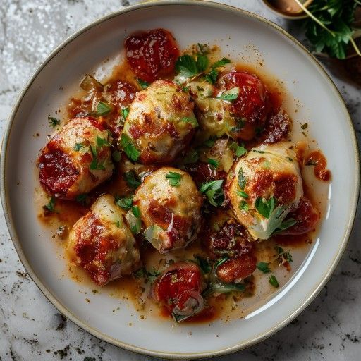 Rotolo di verza al sugo di pomodoro
