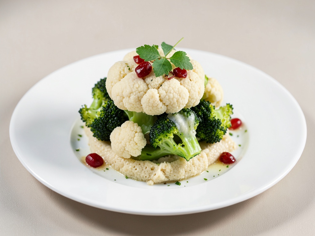 Soufflé soffice di cavolfiore e broccoli