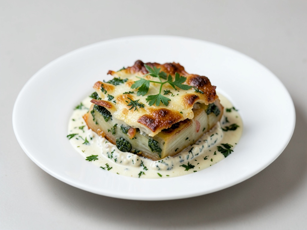 Gratin de chou-rave au quark aux herbes