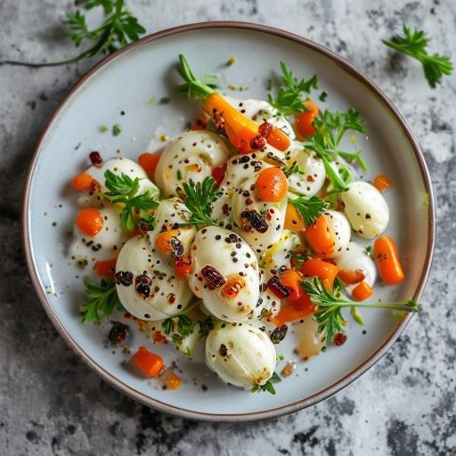 Chou-rave farci aux raisins secs et carottes