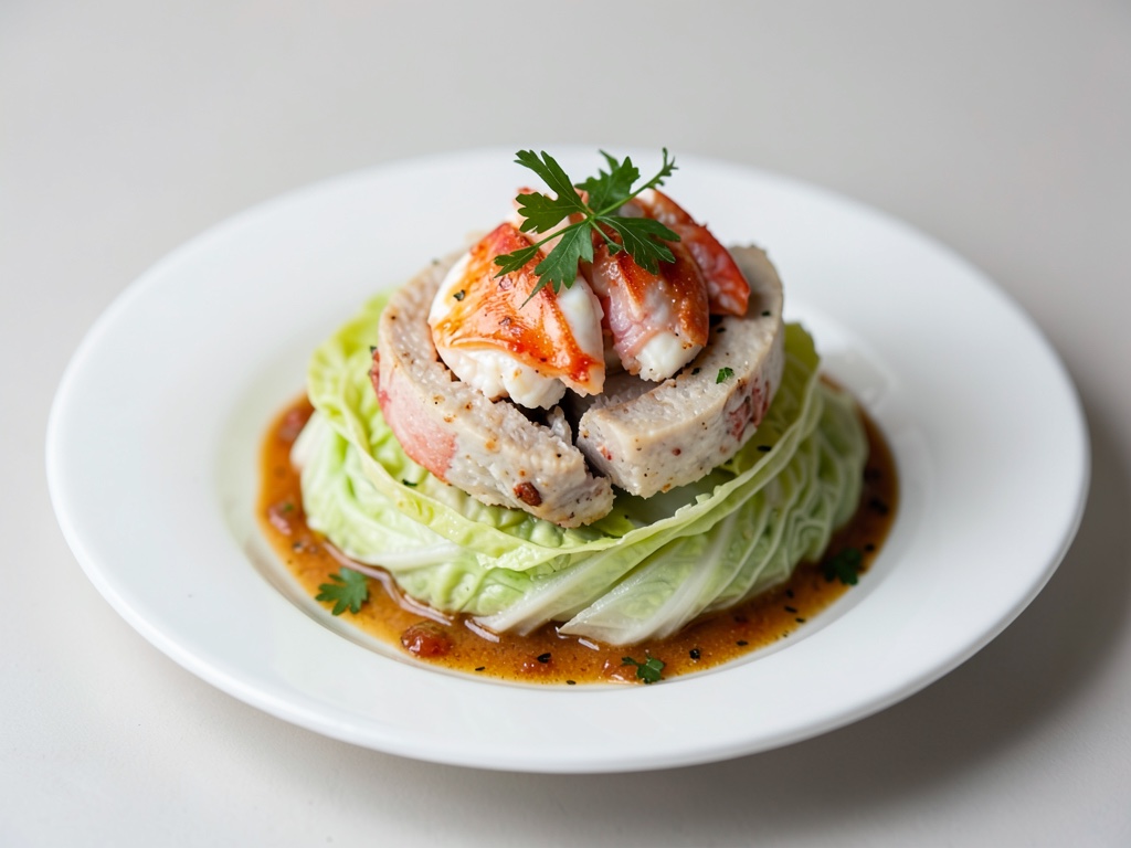 Roulade di aragosta in cavolo cinese