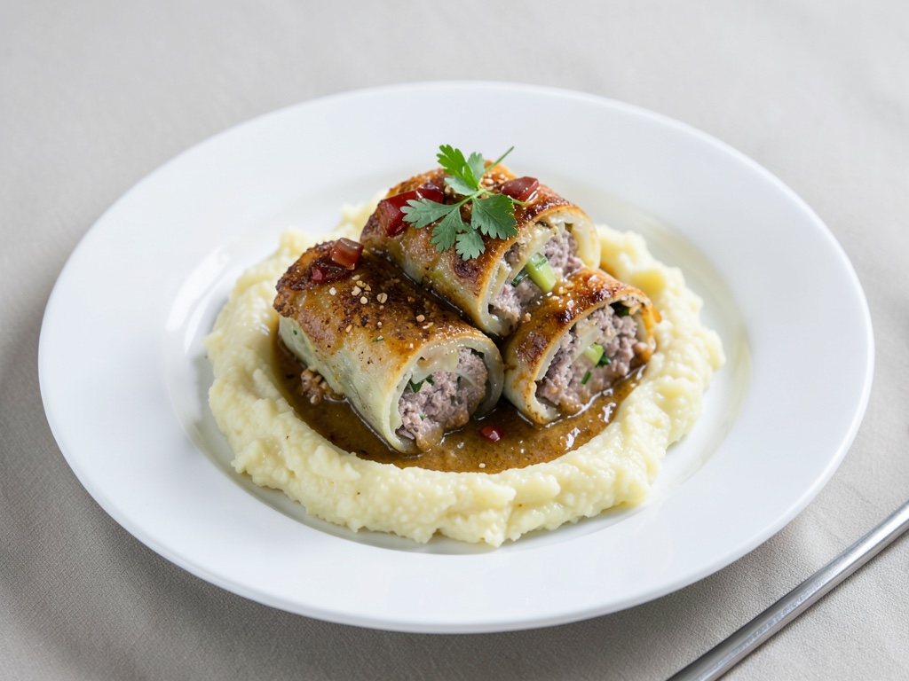 Classiche involtini di cavolo con purè di patate cremoso