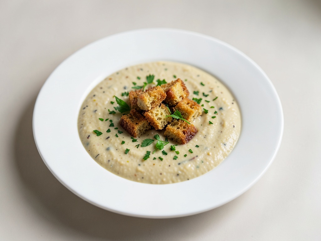Zuppa cremosa di rape con crostini croccanti alle erbe