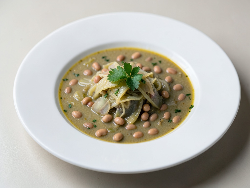 Zuppa di cavolo saporita con fagioli