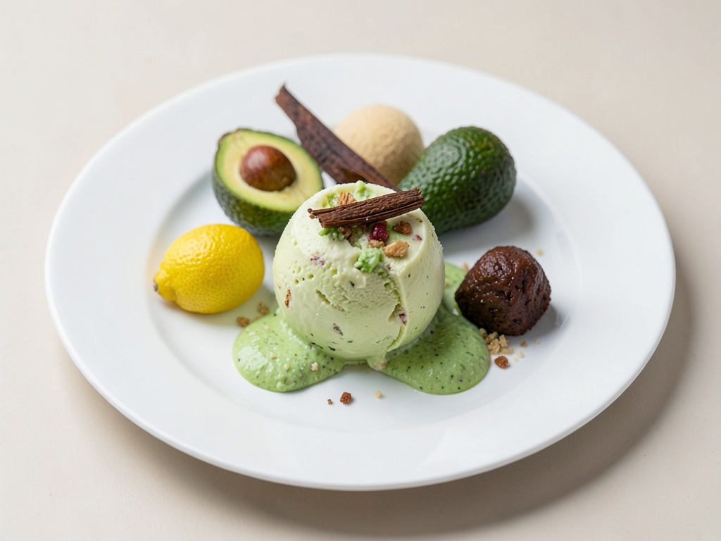 Ghiaccio fresco di cocco e avocado con lime