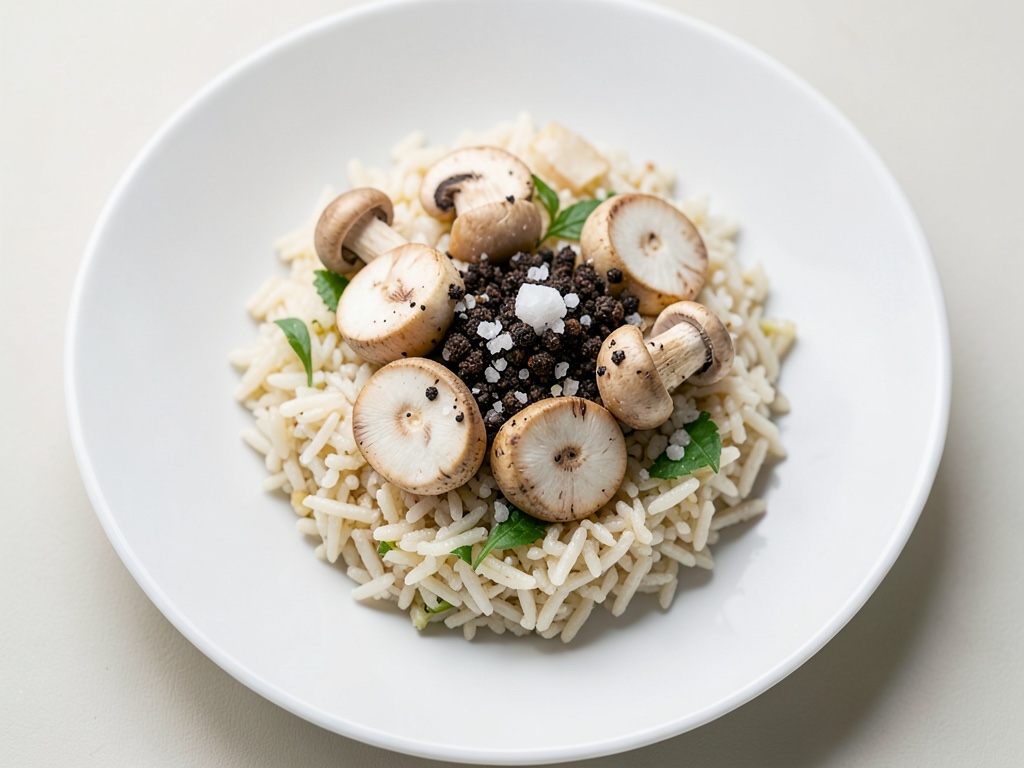Curry al cocco con funghi champignon e riso profumato