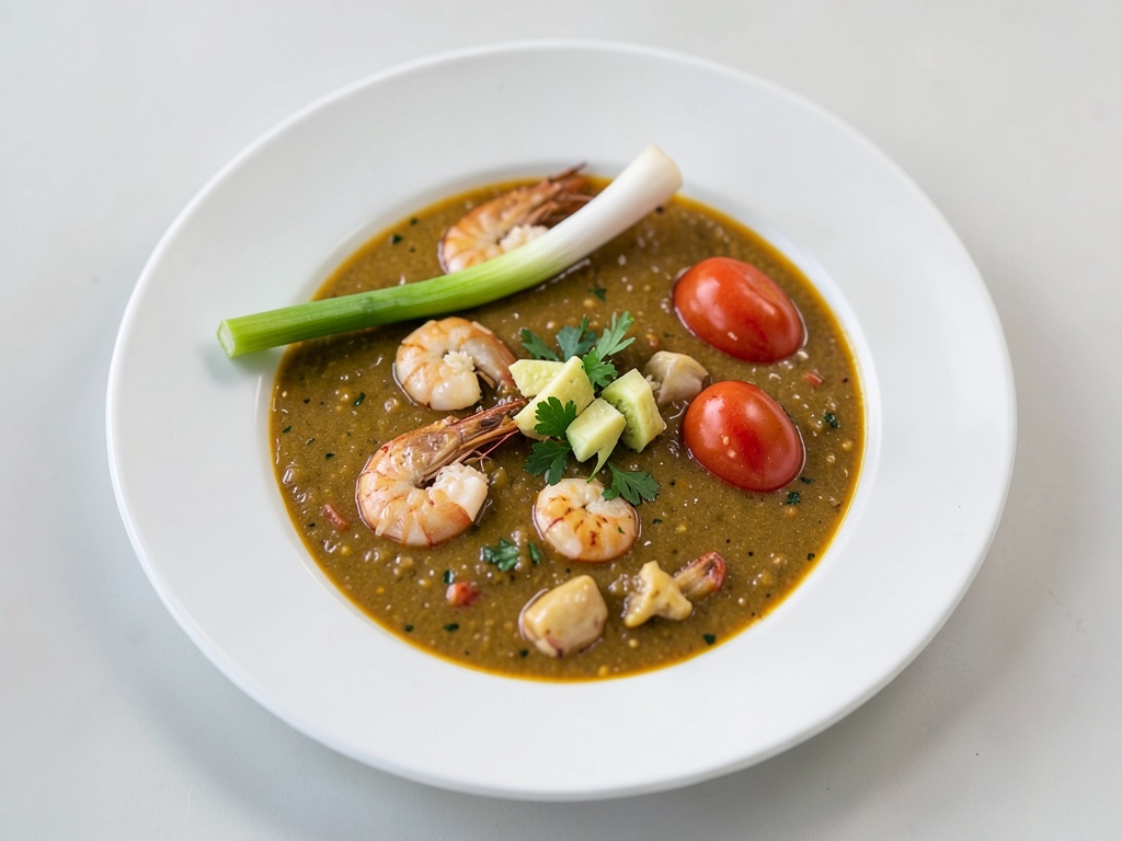 Zuppa cremosa di gamberi al curry di cocco