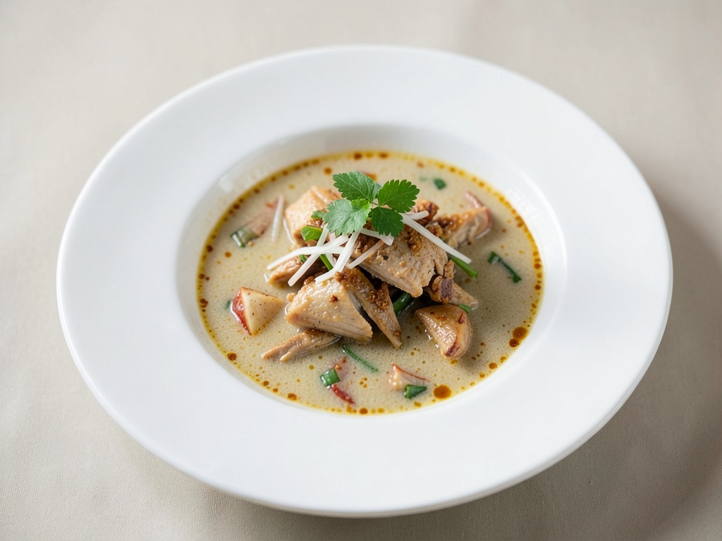 Sopa tailandesa de pollo y coco