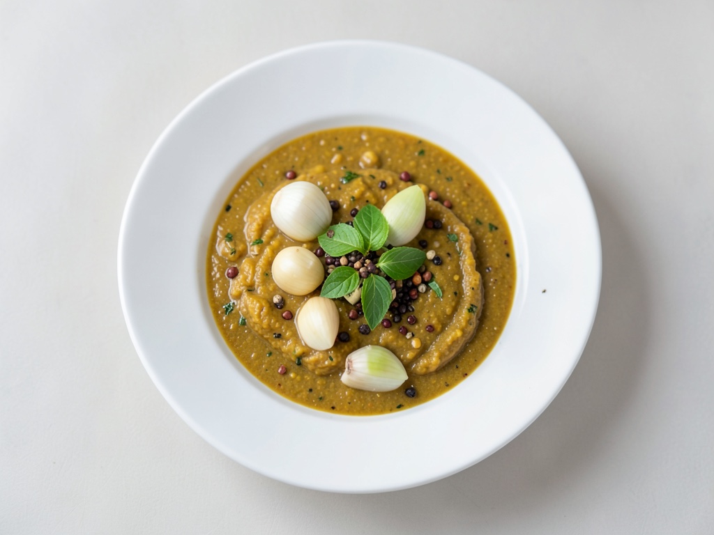 Zuppa cremosa di zucca e cocco con salsa fresca di zenzero e limone