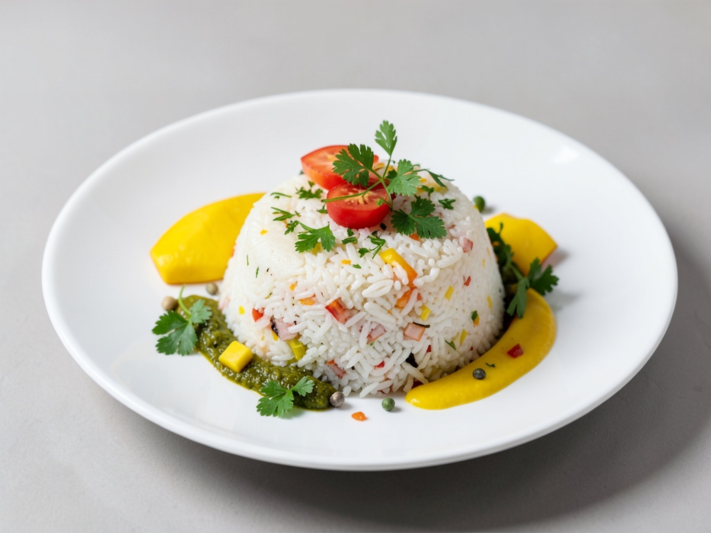 Riso al cocco tropicale con mango