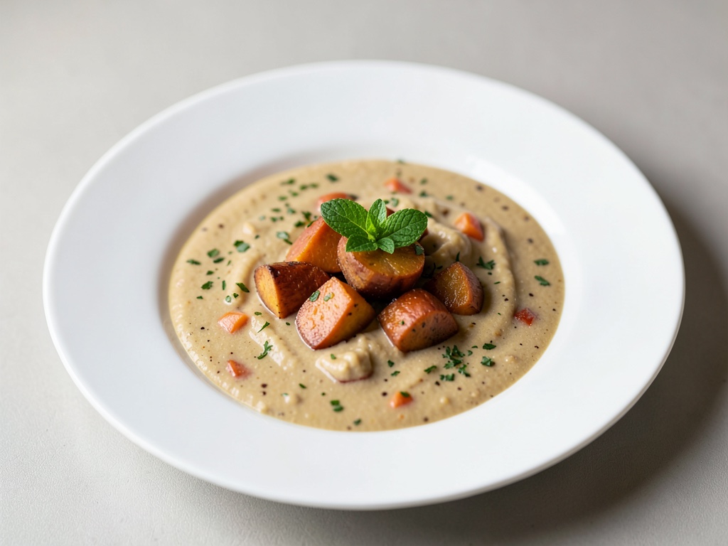Soupe crémeuse à la patate douce et au lait de coco