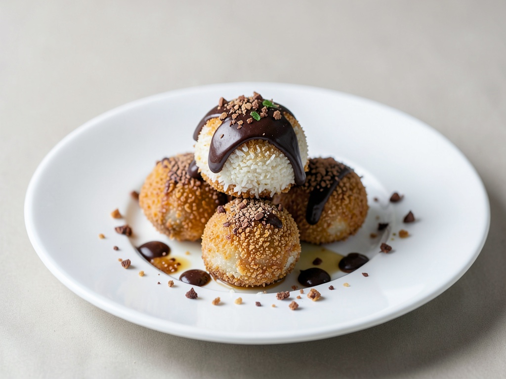Meringhe al cocco croccanti con decorazione al cioccolato