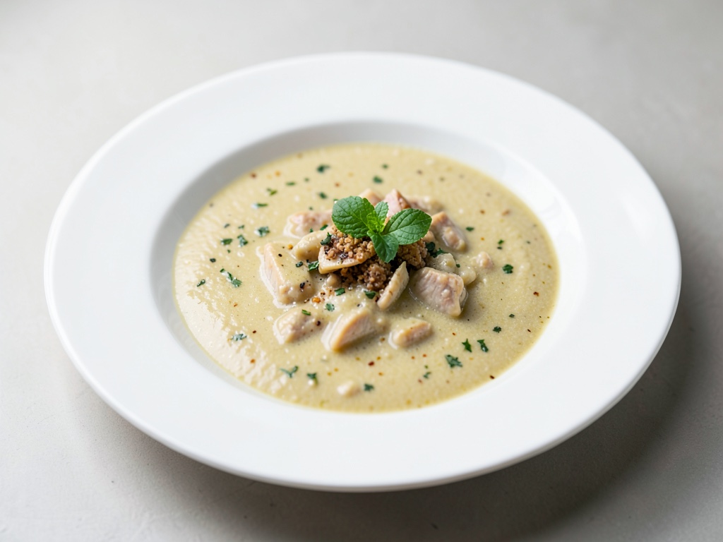 Zuppa cremosa di pollo al cocco