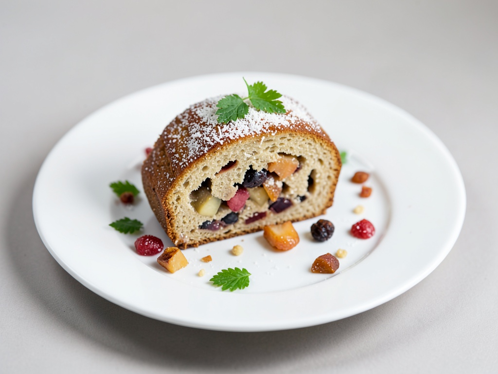Stollen al cocco con ripieno di frutta e noci