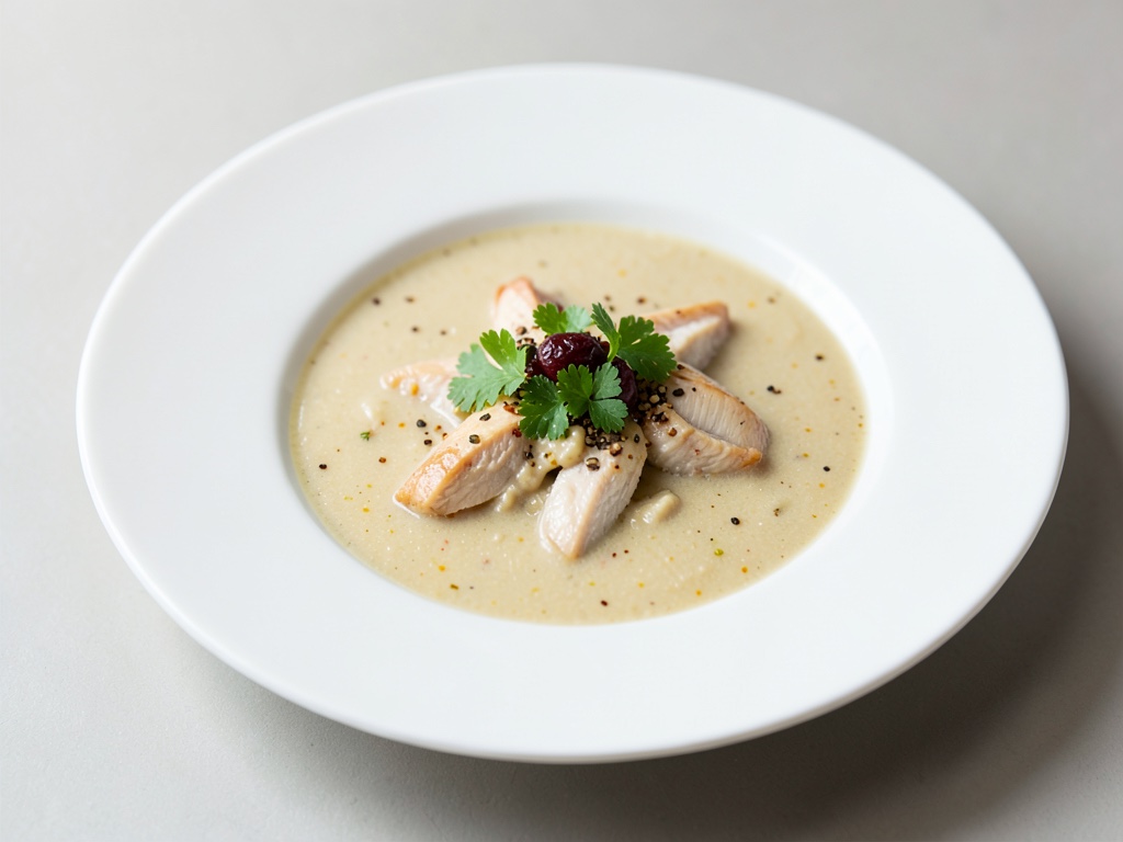 Zuppa cremosa di pollo e cocco