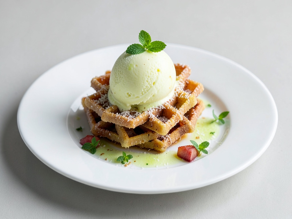 Gelato al lime con cialde calde al cocco
