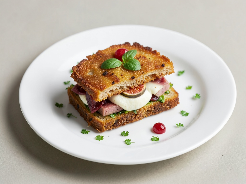 Feigen-Käse-Sandwich auf knusprigem Kornspitz