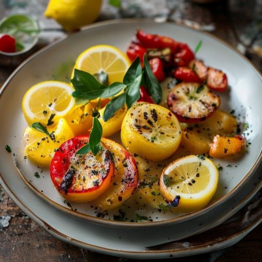 Costolette al limone con peperoni alla griglia