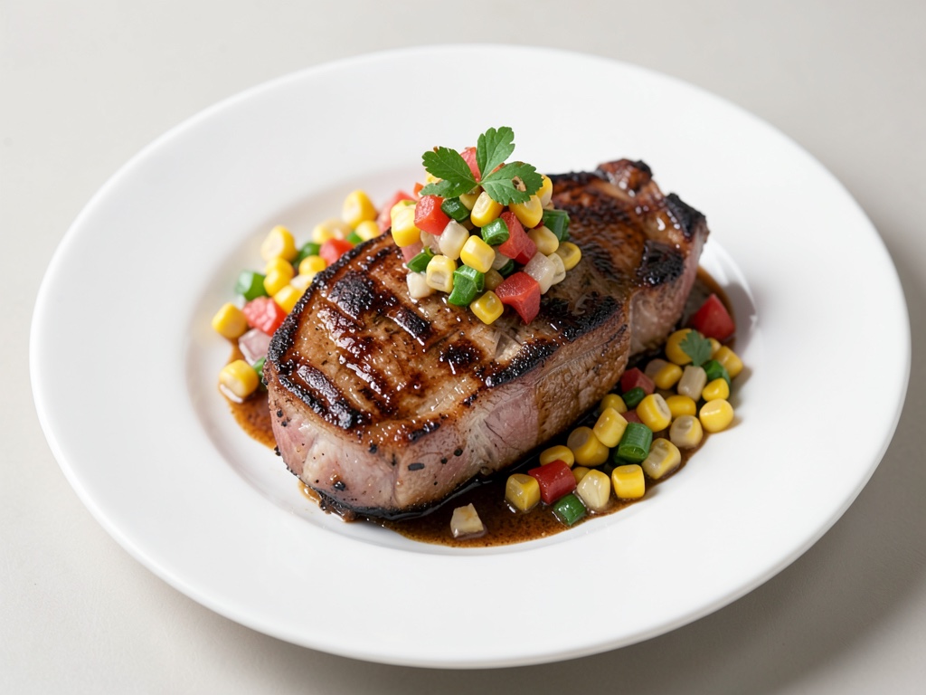 Costolette alla griglia con salsa di mais fresco