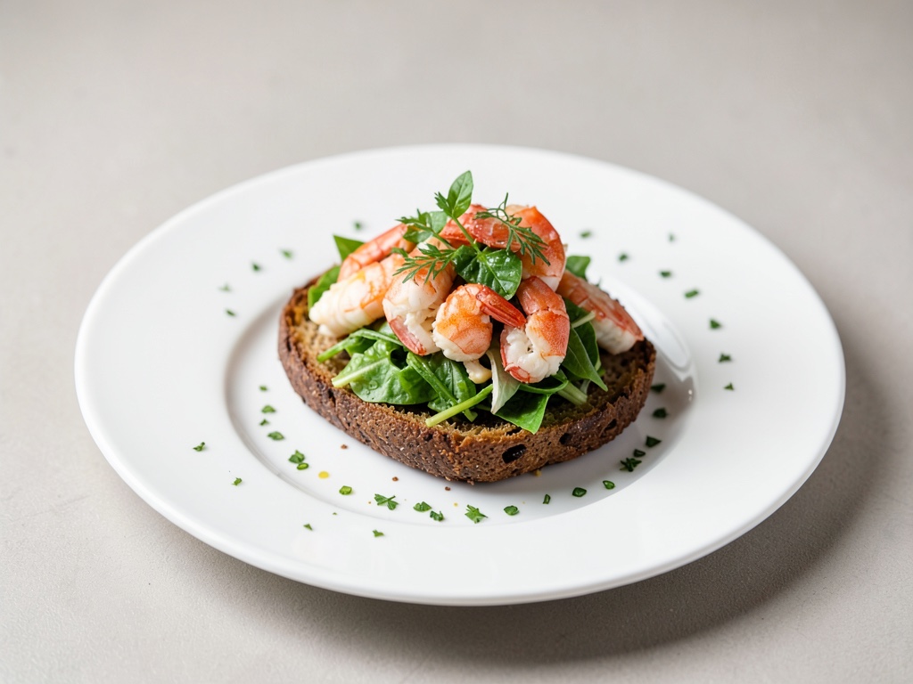 Insalata fresca di gamberetti su barchette di cicoria