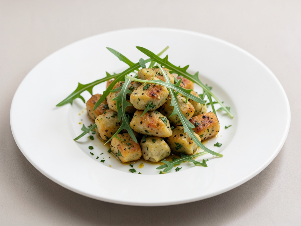 Gnocchi croccanti alle erbe con rucola
