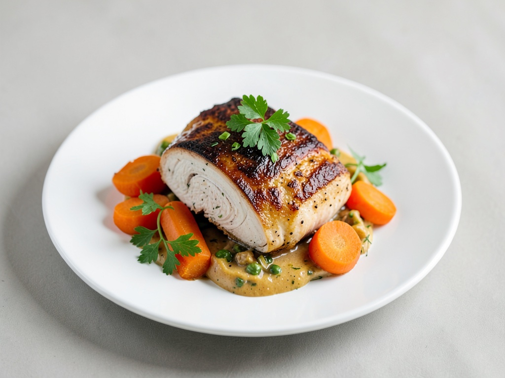 Blanc de poulet aux herbes et carottes