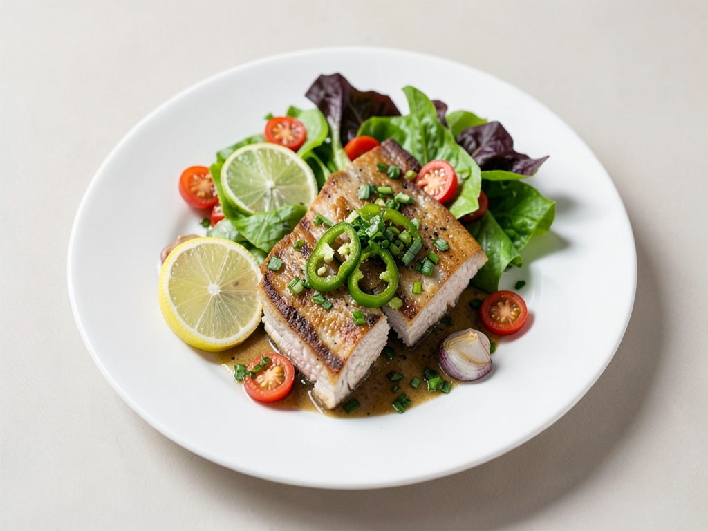 Merluzzo con crosta alle erbe e insalata fresca