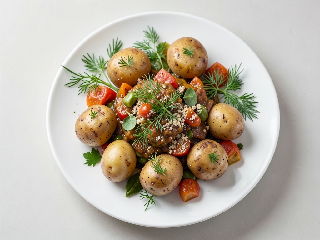 Herb Potato Dumplings with Vegetables