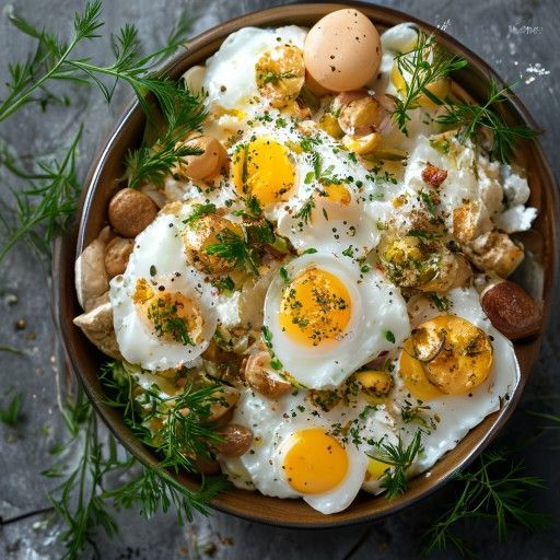 Insalata di patate alle erbe con uovo e pesto di Grana Padano