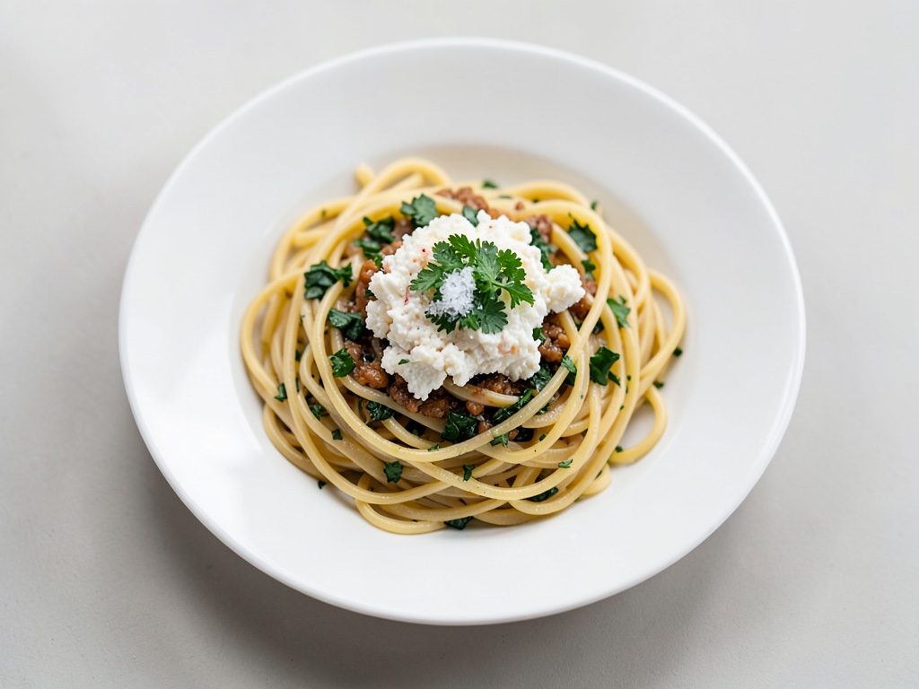 Pasta mit Kräutern und Ziegenkäse