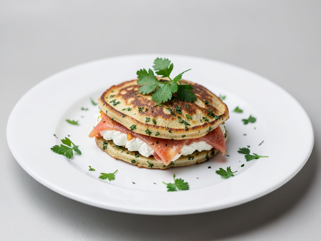 Frittelle alle erbe ripiene con formaggio fresco e salmone