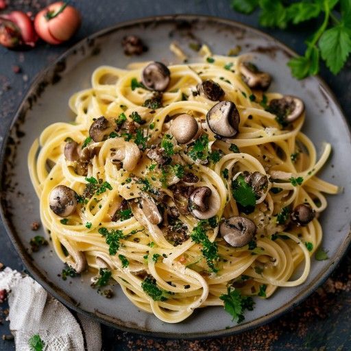 Kräuter-Spaghetti mit Steinpilzen