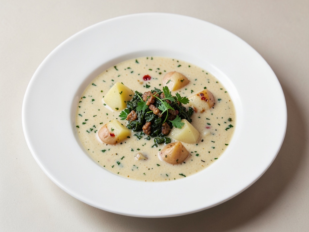 Cremige Kräutersuppe mit Kartoffeln