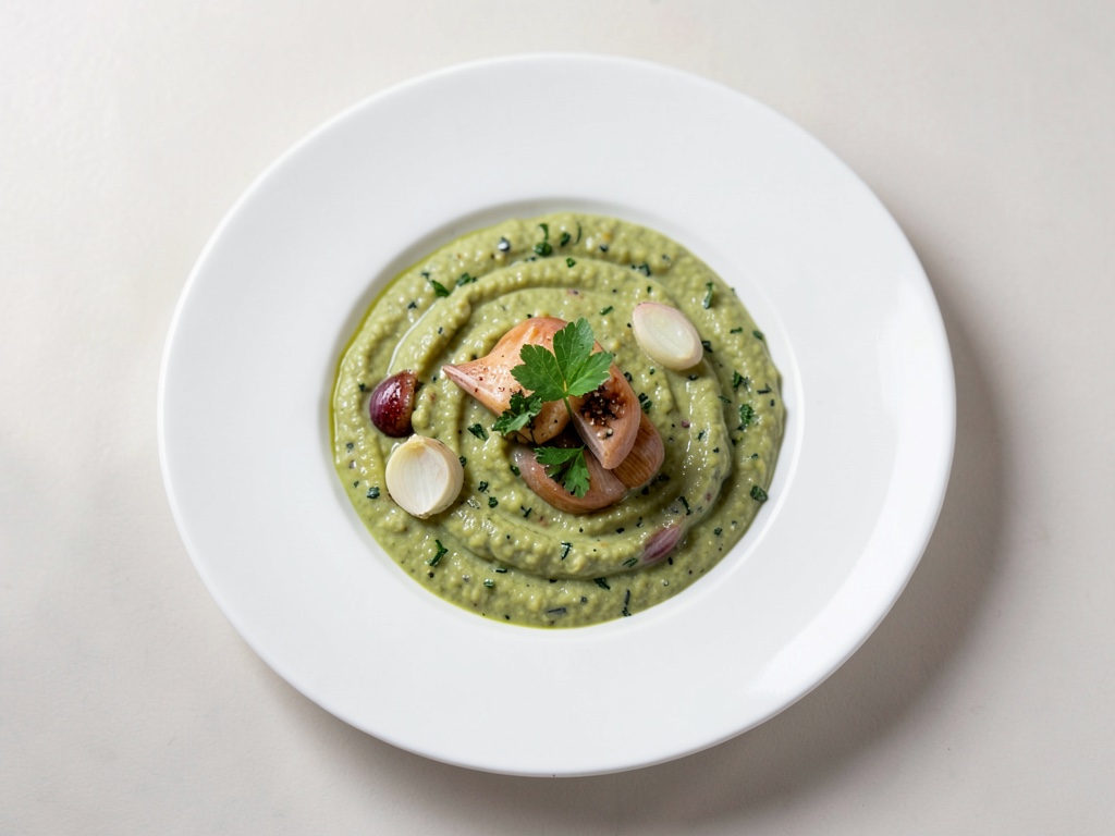 Zuppa fredda di avocado ed erbe