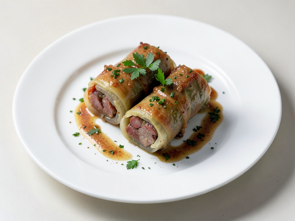 Involtini di cavolo con salsiccia di sangue