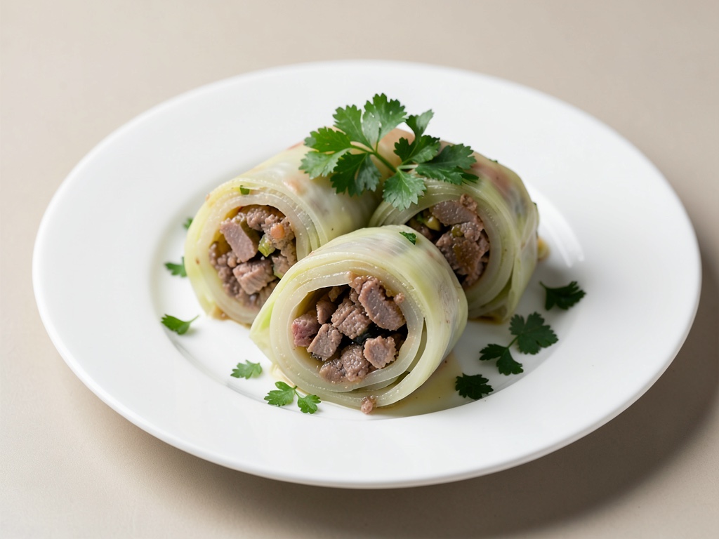 Involtini di cavolo cappuccio con ripieno di carne macinata
