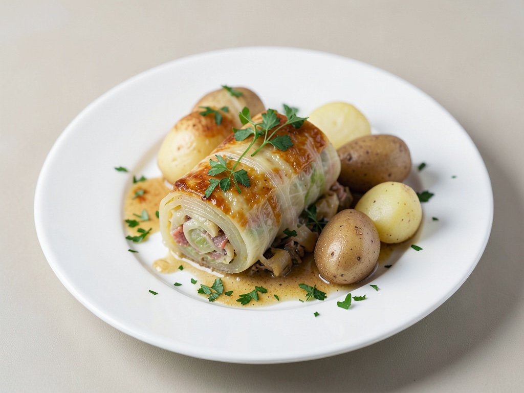 Involtini di verza con patate lessate